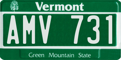 VT license plate AMV731