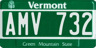VT license plate AMV732