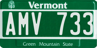VT license plate AMV733