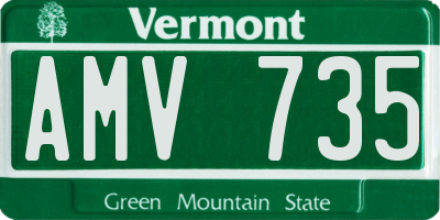 VT license plate AMV735