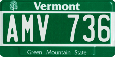 VT license plate AMV736