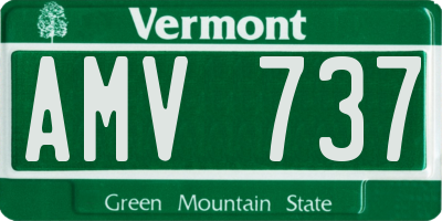 VT license plate AMV737