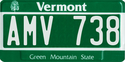 VT license plate AMV738