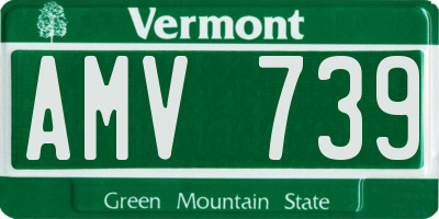 VT license plate AMV739