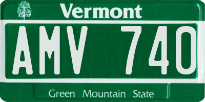 VT license plate AMV740