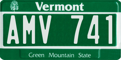VT license plate AMV741