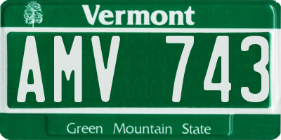 VT license plate AMV743