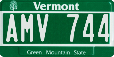 VT license plate AMV744
