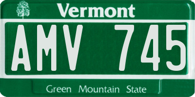 VT license plate AMV745