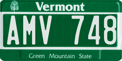 VT license plate AMV748