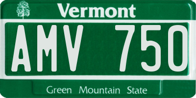 VT license plate AMV750