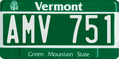 VT license plate AMV751