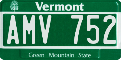 VT license plate AMV752