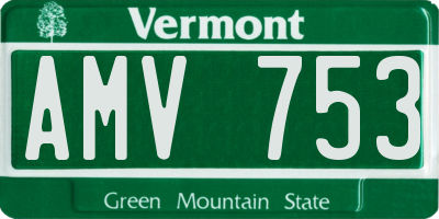 VT license plate AMV753