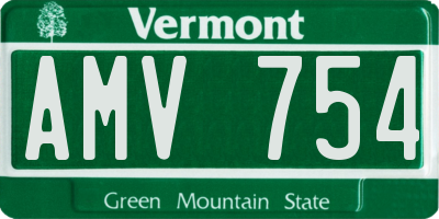 VT license plate AMV754