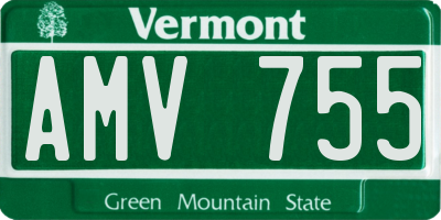 VT license plate AMV755