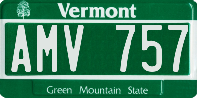 VT license plate AMV757