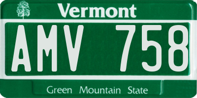VT license plate AMV758