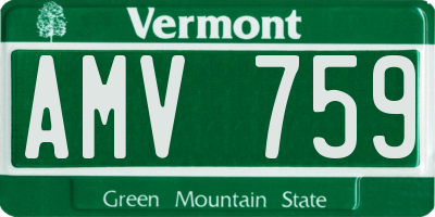 VT license plate AMV759