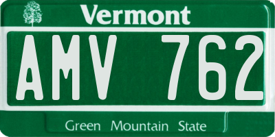 VT license plate AMV762