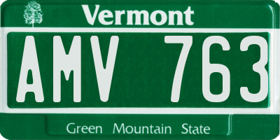 VT license plate AMV763