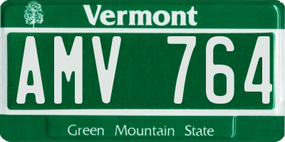 VT license plate AMV764