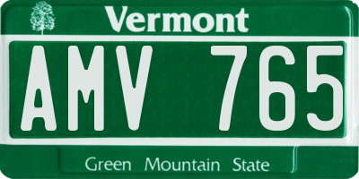 VT license plate AMV765