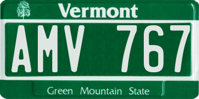VT license plate AMV767
