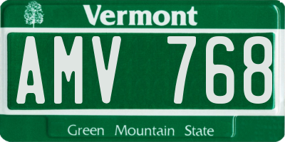 VT license plate AMV768