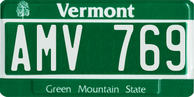 VT license plate AMV769