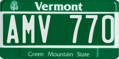 VT license plate AMV770