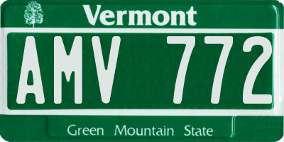 VT license plate AMV772