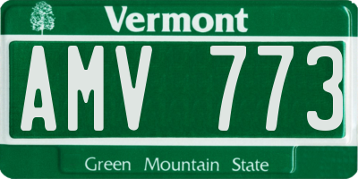 VT license plate AMV773