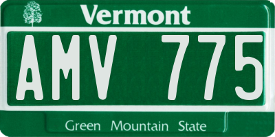 VT license plate AMV775