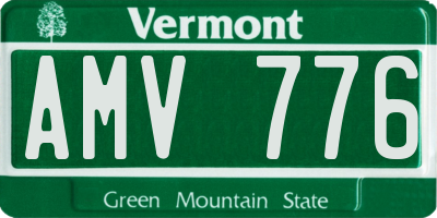 VT license plate AMV776