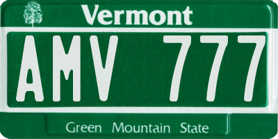 VT license plate AMV777