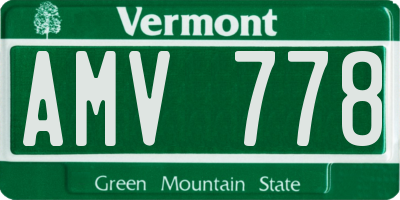 VT license plate AMV778