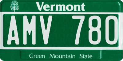 VT license plate AMV780