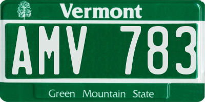 VT license plate AMV783