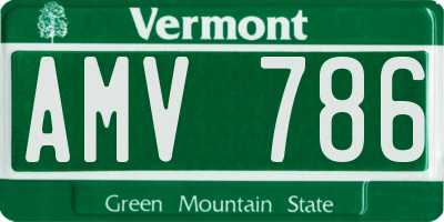 VT license plate AMV786