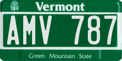 VT license plate AMV787