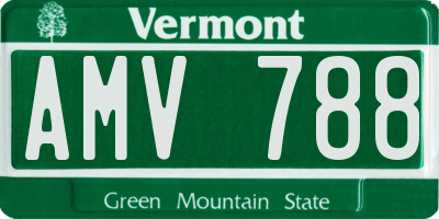 VT license plate AMV788