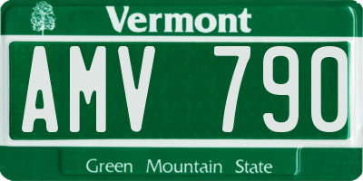 VT license plate AMV790