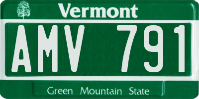 VT license plate AMV791