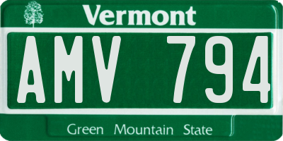 VT license plate AMV794
