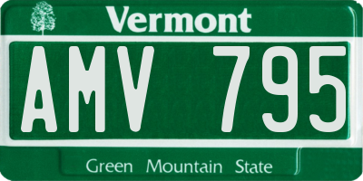 VT license plate AMV795