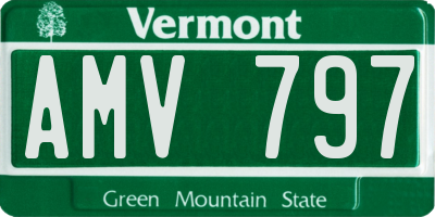 VT license plate AMV797