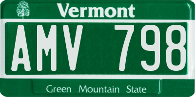 VT license plate AMV798