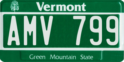 VT license plate AMV799