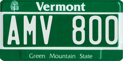 VT license plate AMV800